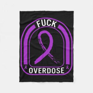Drug Overdose Awareness Addiction Ribbon Tee Fleece Blanket