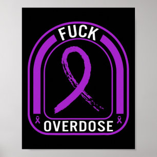 Drug Overdose Awareness Addiction Ribbon Tee Poster