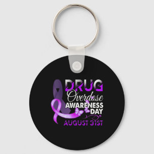 Drug Overdose Awareness Day August 31 Purple Keychain