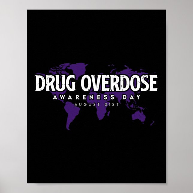 Drug Overdose Awareness Day August 31 Purple  Poster (Front)