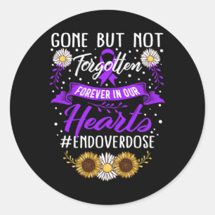 Drug Overdose Awareness Gone But Not Forgotten Rib Classic Round Sticker