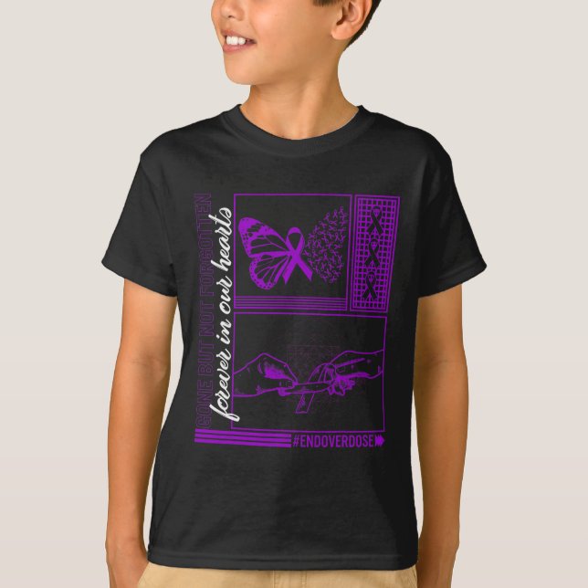 Drug Overdose Awareness Gone But Not Forgotten Rib T-Shirt (Front)