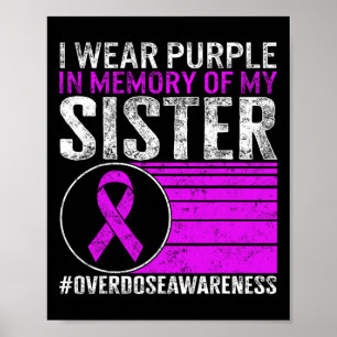Drug Overdose Awareness I Wear Purple In Memory Of Poster