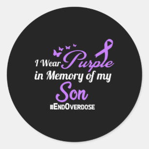 Drug Overdose Awareness Memory Classic Round Sticker