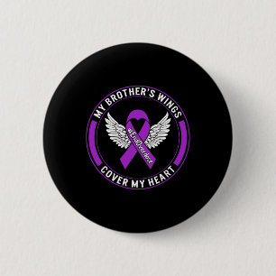 Drug Overdose Awareness My Brother's Wings Cover M 2 Inch Round Button