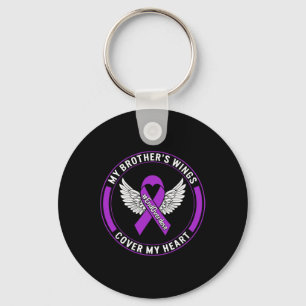 Drug Overdose Awareness My Brother's Wings Cover M Keychain