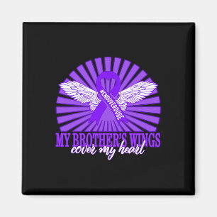 Drug Overdose Awareness My Brother's Wings Purple Magnet