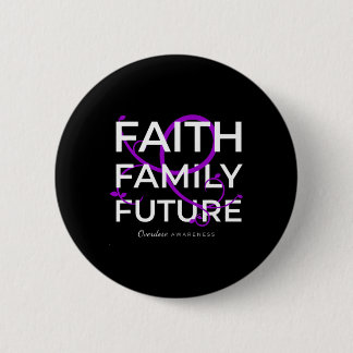 Drug Overdose Awareness Purple Ribbon Faith Family 2 Inch Round Button