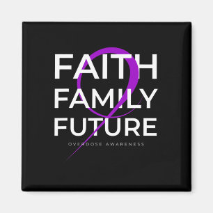 Drug Overdose Awareness Purple Ribbon Faith Family Magnet