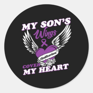 Drug Overdose Awareness Purple Ribbon Gifts Classic Round Sticker