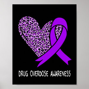 Drug Overdose Awareness Purple Ribbon  Poster