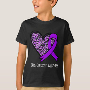 Drug Overdose Awareness Purple Ribbon  T-Shirt