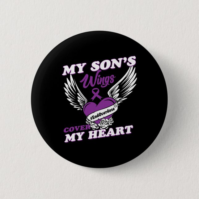 Drug Overdose Awareness Warrior Survivor 13  2 Inch Round Button (Front)