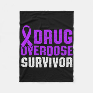 Drug Overdose Awareness Warrior Survivor 13 Fleece Blanket