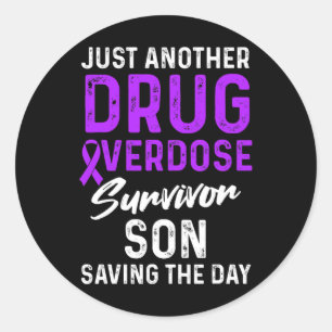 Drug Overdose Awareness Warrior Survivor 18 Classic Round Sticker