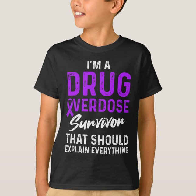 Drug Overdose Awareness Warrior Survivor 2  T-Shirt (Front)
