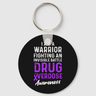 Drug Overdose Awareness Warrior Survivor 3 Keychain