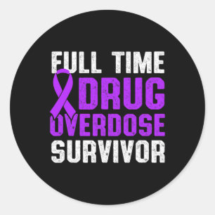 Drug Overdose Awareness Warrior Survivor 40 Classic Round Sticker