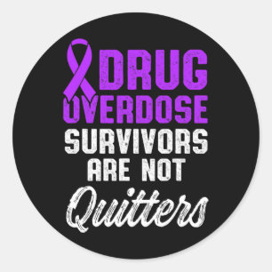 Drug Overdose Awareness Warrior Survivor 42 Classic Round Sticker