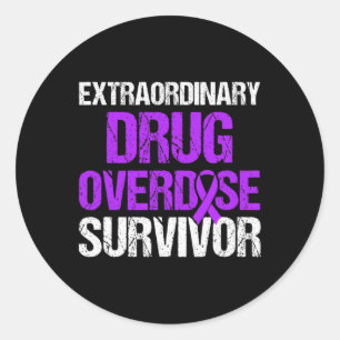 Drug Overdose Awareness Warrior Survivor 42 Classic Round Sticker