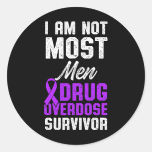 Drug Overdose Awareness Warrior Survivor 45 Classic Round Sticker