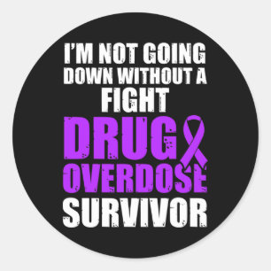 Drug Overdose Awareness Warrior Survivor 48 Classic Round Sticker