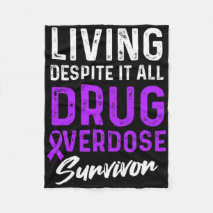 Drug Overdose Awareness Warrior Survivor 52  Fleece Blanket