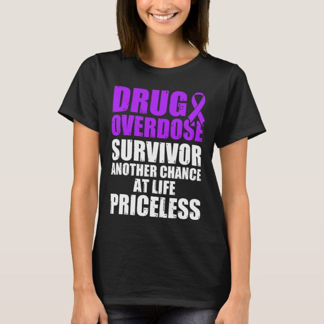 Drug Overdose Awareness Warrior Survivor 54 T-Shirt (Front)