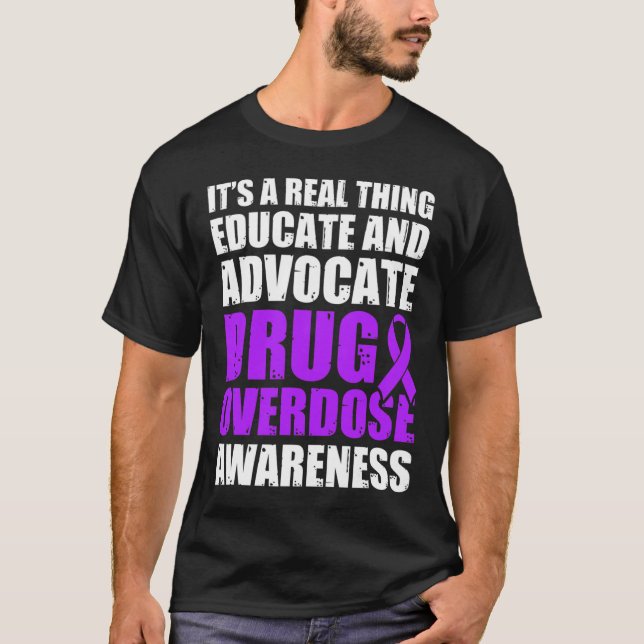 Drug Overdose Awareness Warrior Survivor 57 T-Shirt (Front)