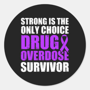 Drug Overdose Awareness Warrior Survivor 5 Classic Round Sticker