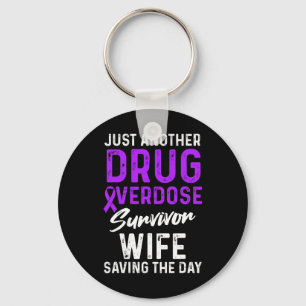 Drug Overdose Awareness Warrior Survivor 7 Keychain