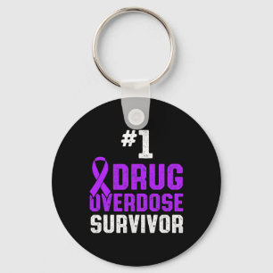 Drug Overdose Awareness Warrior Survivor 8 Keychain