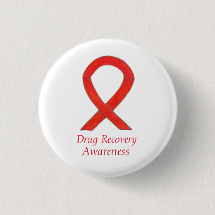 Drug Recovery Awareness Ribbon Custom Pin