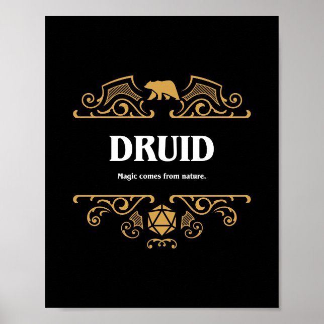 Druid Class Tabletop RPG Gaming Poster (Front)