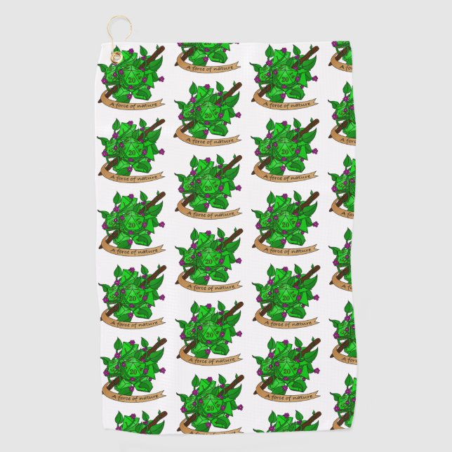 Druid Dice Design Golf Towel (Front)