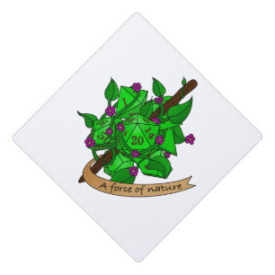 Druid Dice Design Graduation Cap Topper