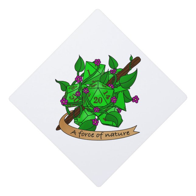 Druid Dice Design Graduation Cap Topper (Front)