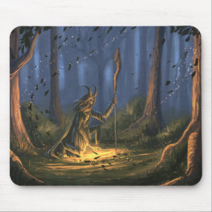 Druid in the forest mouse pad