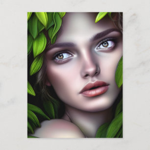 Druid Nature Goddess Woman fantasy art Postcard
