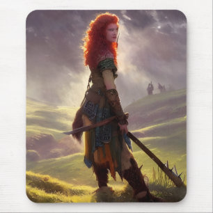 Druid Warrior Princess Fantasy Art Mouse Pad