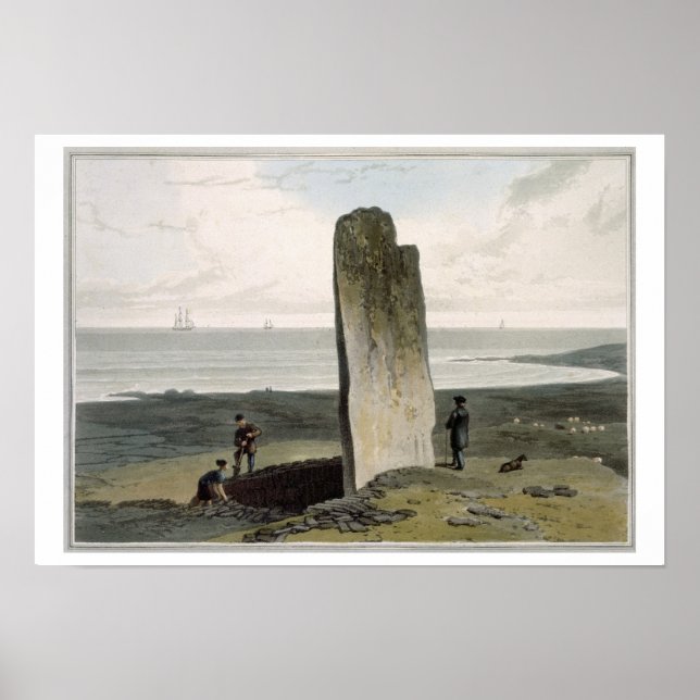 Druidical Stone at Strather near Barvas, Isle of L Poster (Front)