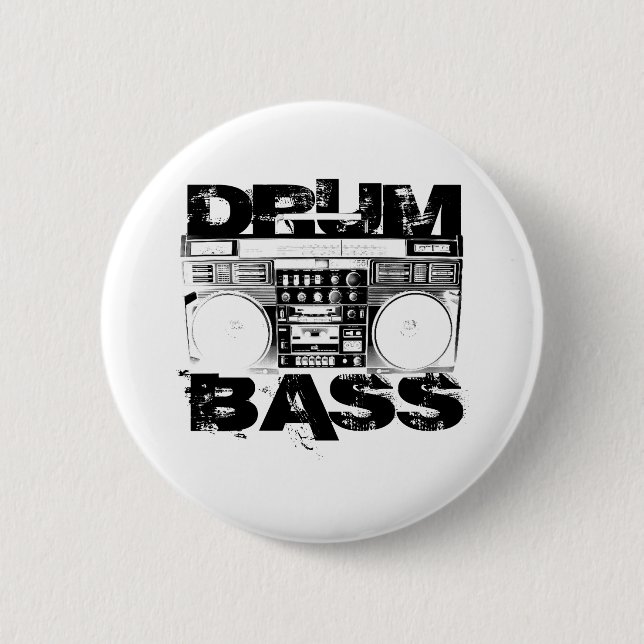 Drum and Bass 2 Inch Round Button (Front)