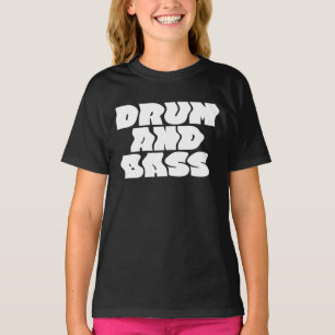 drum and bass bold and wavy logo design T-Shirt
