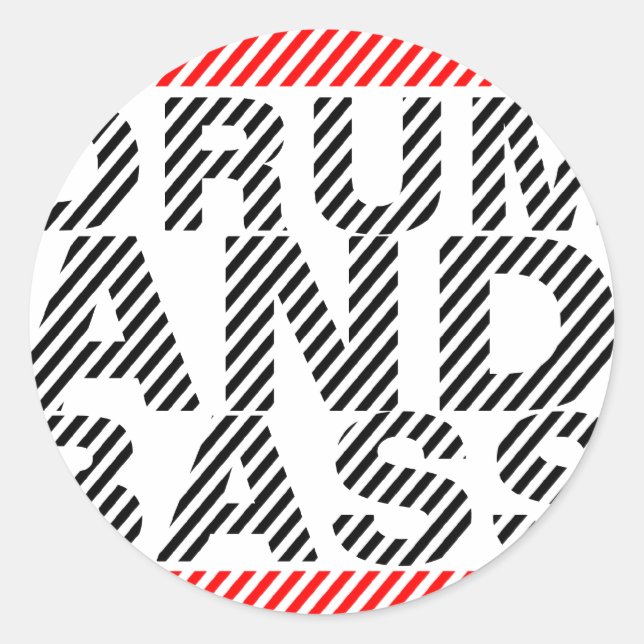 Drum and Bass Classic Round Sticker (Front)