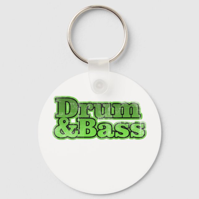 Drum and Bass Green Keychain (Front)