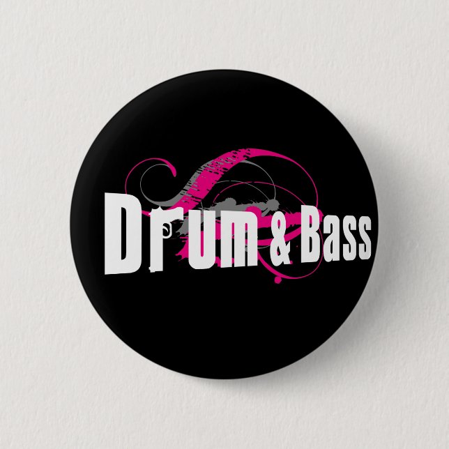 Drum and Bass Mob 2 Inch Round Button (Front)