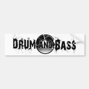 Drum and Bass Shattered Record Bumper Sticker