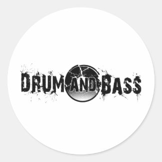 Drum and Bass Shattered Record Classic Round Sticker