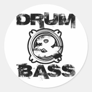Drum and Bass Subwoofer Classic Round Sticker