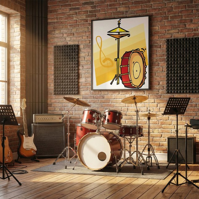 Drum and Cymbal Music Percussion Art Poster (Creator Uploaded)